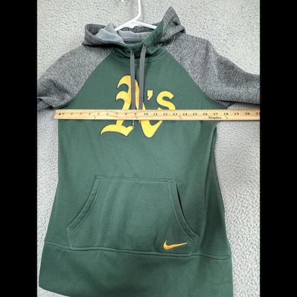 Nike Oakland Athletics As Womens SP Green Gray Pullover Logo Baseball Hoodie - Picture 6 of 11